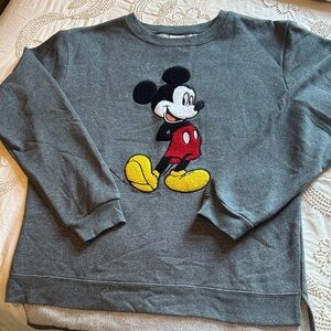 Disney Charcoal Crewneck with Mickey Mouse Design
